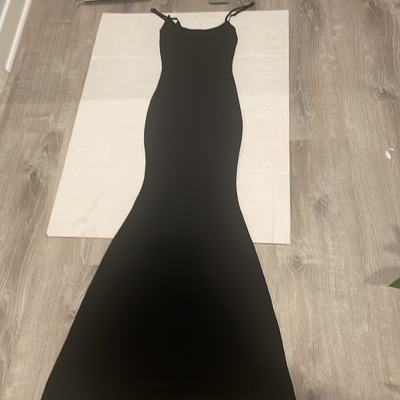 NWOT SKIMS Black Ribbed Long Slip Dress In Black Size XL - Picture 13 of 15